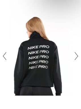Nike Pro Black Jacket with White Logo